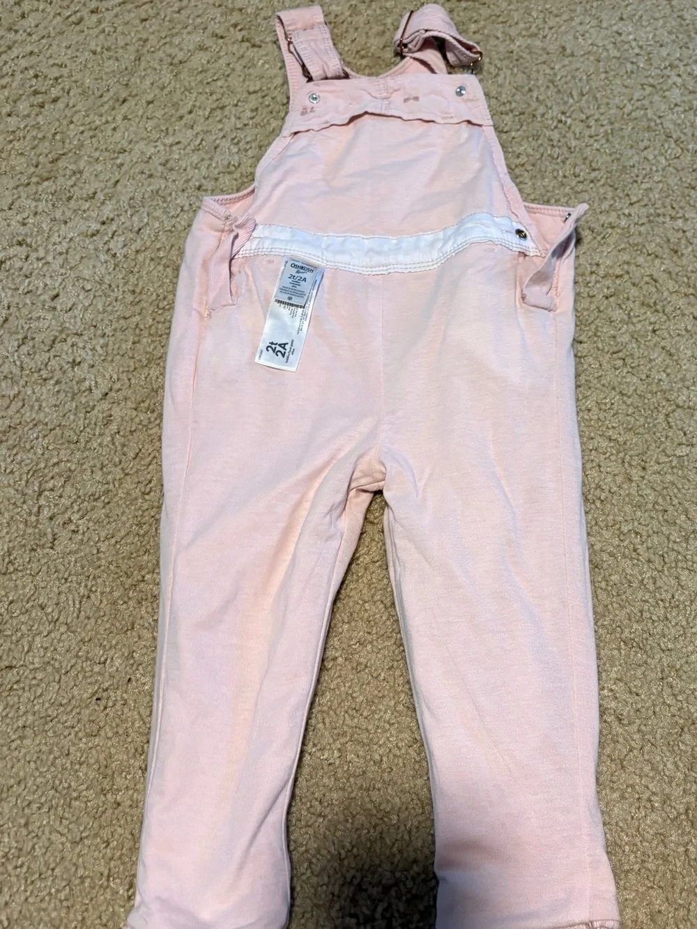 OshKosh B'gosh Light Pink Overall Pants with Bow Print